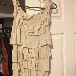 Beige sleeveless blouse